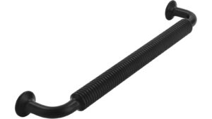 Griff Visselhövede Druckguss schwarz matt pulverbeschichtet - 176 mm lang  vor weißem Hintergrund