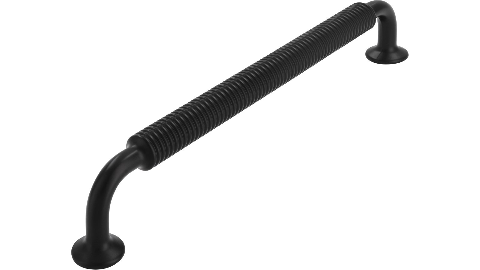 Griff Visselhövede Druckguss schwarz matt pulverbeschichtet - 176 mm lang  vor weißem Hintergrund