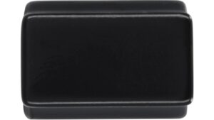 Moebelknopf-Hoechst-schwarz-Zinkdruckguss-laenge-20-884384-front Knopf Höchst Druckguss schwarz matt pulverbeschichtet - 20 mm lang vor weißem Hintergrund