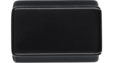 Knopf Höchst Druckguss schwarz matt pulverbeschichtet - 20 mm lang  vor weißem Hintergrund