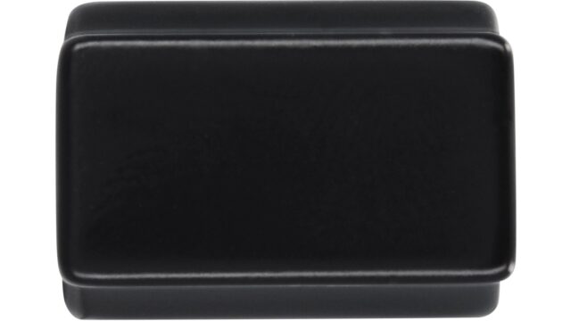 Knopf Höchst Druckguss schwarz matt pulverbeschichtet - 20 mm lang  vor weißem Hintergrund