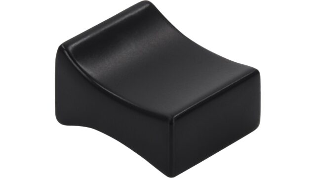 Knopf Höchst Druckguss schwarz matt pulverbeschichtet - 20 mm lang  vor weißem Hintergrund