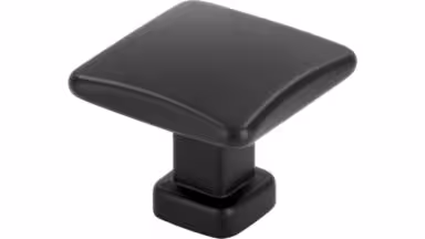 Knopf Wölfersheim Druckguss schwarz matt pulverbeschichtet - 30 mm lang  vor weißem Hintergrund