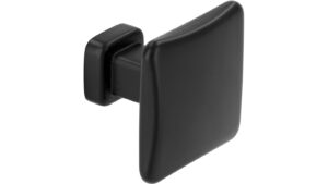 Moebelknopf-Woelfersheim-schwarz-Zinkdruckguss-laenge-30-914924-seitlich Knopf Wölfersheim Druckguss schwarz matt pulverbeschichtet - 30 mm lang vor weißem Hintergrund