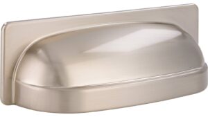 Muschel Zahna-Elster Druckguss vernickelt feingeschliffen - 94 mm lang  vor weißem Hintergrund