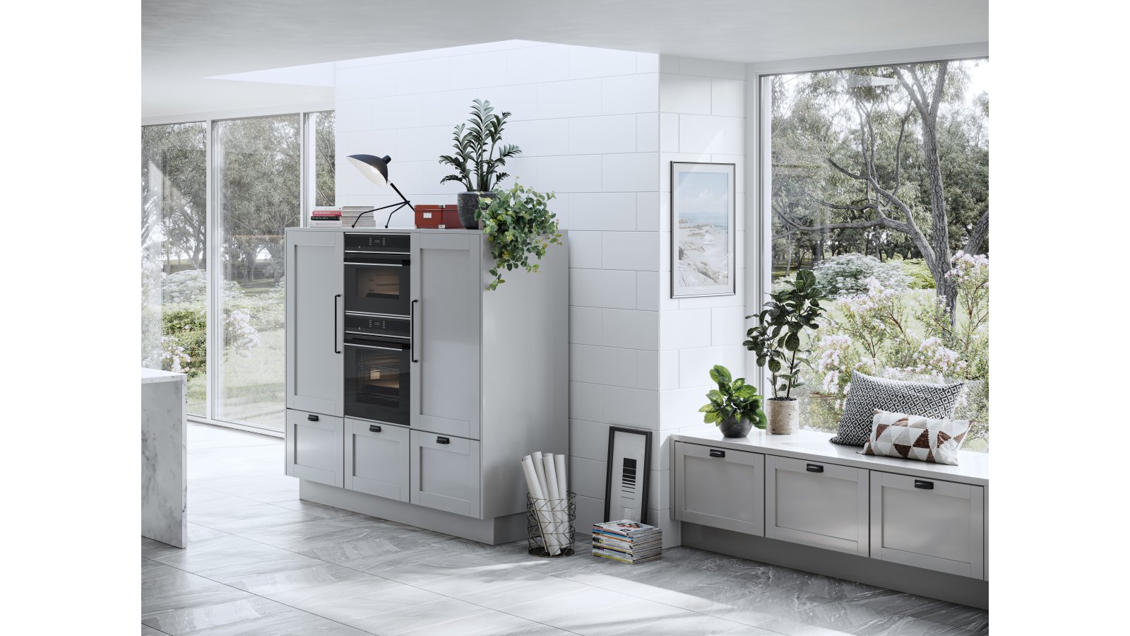 Muschelgriff-Zahna-Elster-schwarz-Zinkdruckguss-laenge-94-917334-anwendung Muschel Zahna-Elster Druckguss schwarz matt pulverbeschichtet - 94 mm lang vor weißem Hintergrund