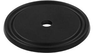 Unterlage Bad Lauchstädt Druckguss schwarz matt pulverbeschichtet - 35 mm lang vor weißem Hintergrund