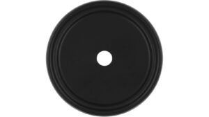 Unterlage Bad Lauchstädt Druckguss schwarz matt pulverbeschichtet - 35 mm lang  vor weißem Hintergrund