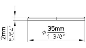Unterlage Bad Lauchstädt Druckguss schwarz matt pulverbeschichtet - 35 mm lang  vor weißem Hintergrund