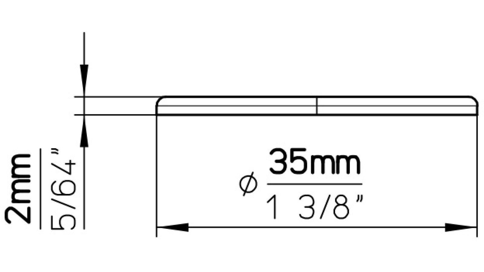 Unterlage Bad Lauchstädt Druckguss schwarz matt pulverbeschichtet - 35 mm lang  vor weißem Hintergrund