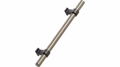 Griff BOND Aluminium-Zink - Antique brown/Fein gebürstetes Messing - 1178 mm lang  vor weißem Hintergrund