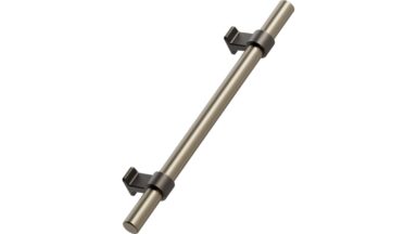 Griff BOND Aluminium-Zink - Antique brown/Fein gebürstetes Messing - 250 mm lang  vor weißem Hintergrund