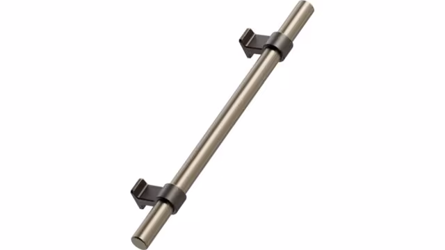 Griff BOND Aluminium-Zink - Antique brown/Fein gebürstetes Messing - 250 mm lang vor weißem Hintergrund