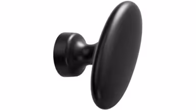 Knopf BARON-T Zink - Schwarz matt - 60 mm lang  vor weißem Hintergrund