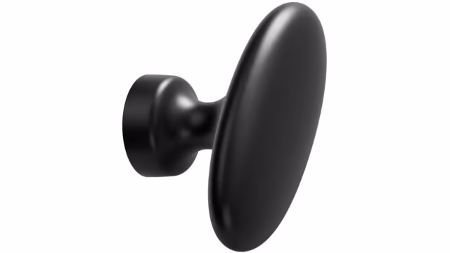 Knopf BARON-T Zink - Schwarz matt - 60 mm lang vor weißem Hintergrund