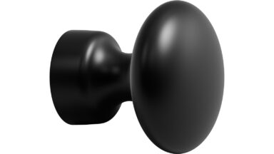 Knopf BARON Zink - Schwarz matt - 32 mm lang vor weißem Hintergrund