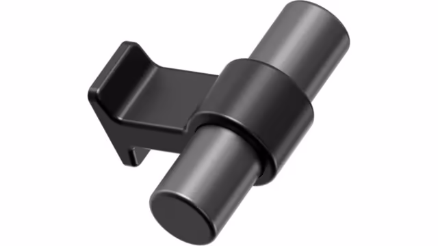 Knopf BOND-KNOB Aluminium-Zink - Schwarz matt/Gun-metal - 50 mm lang  vor weißem Hintergrund