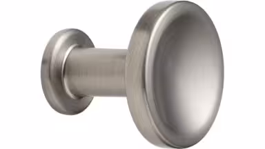 Knopf CHATEAU-KNOB Zink - Edelstahloptik - 30 mm lang vor weißem Hintergrund