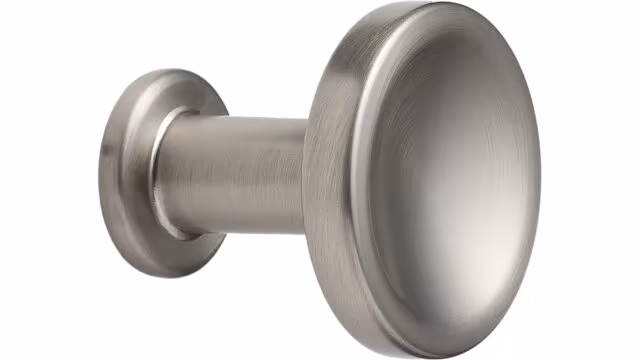 Knopf CHATEAU-KNOB Zink - Edelstahloptik - 30 mm lang vor weißem Hintergrund