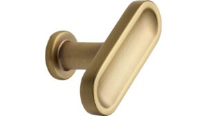 Knopf CHATEAU-T Zink - Dunkel Gold, gebürstet - 52 mm lang vor weißem Hintergrund