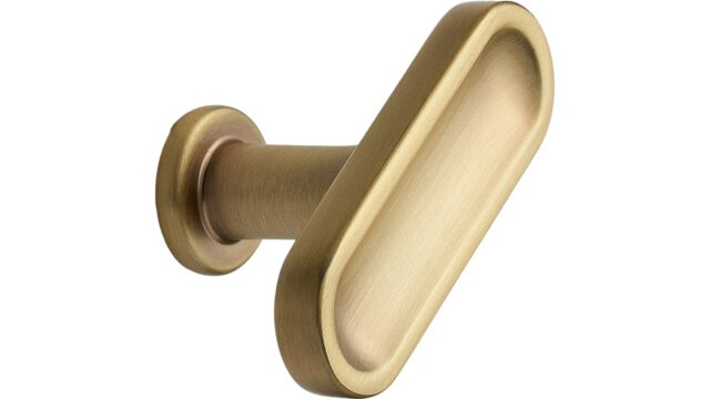 Knopf CHATEAU-T Zink - Dunkel Gold, gebürstet - 52 mm lang vor weißem Hintergrund