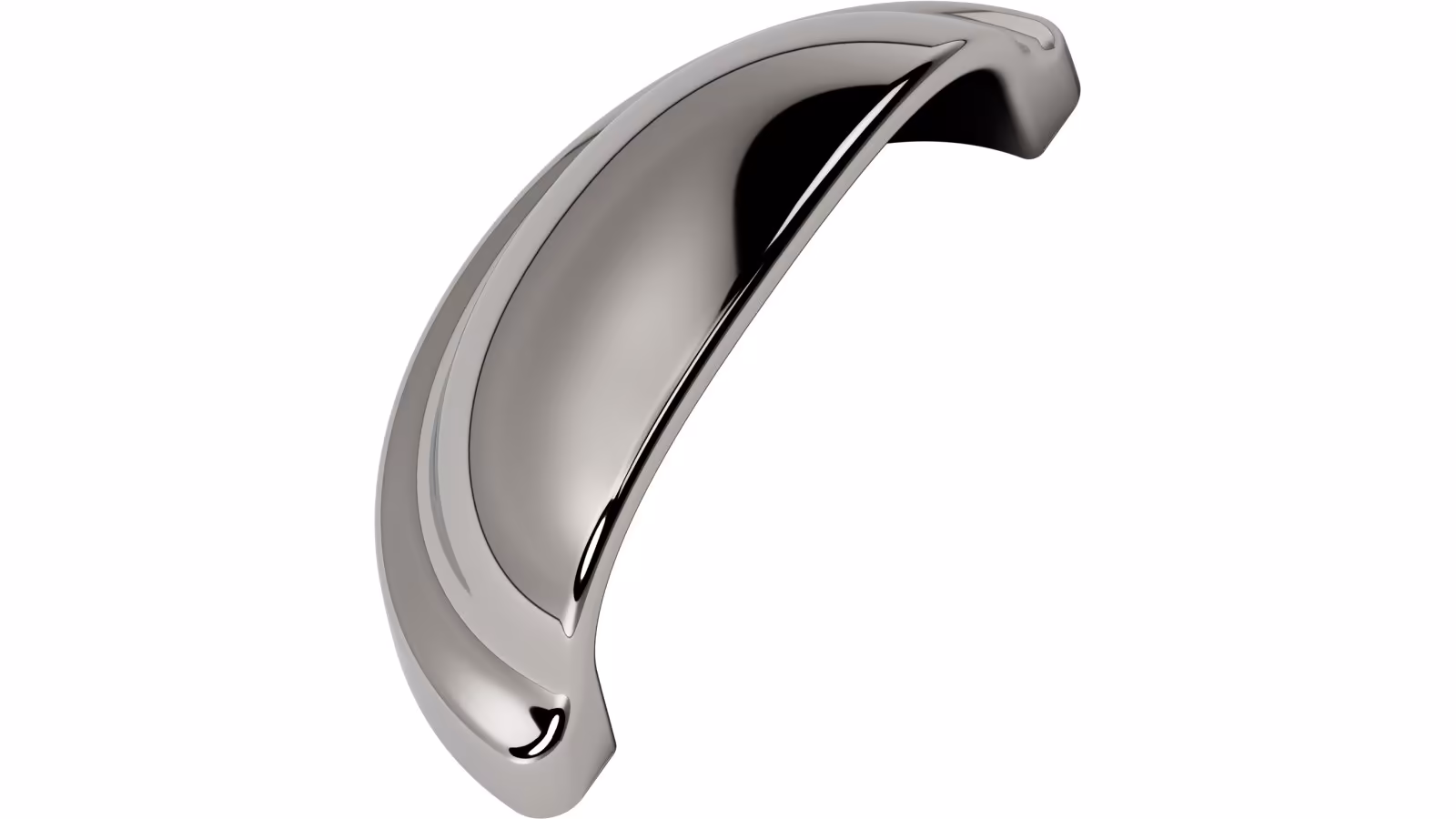 Muschel BARON-MUSCHEL Zink - Glanz Nickel - 88 mm lang  vor weißem Hintergrund