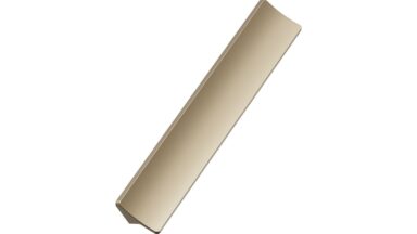 Griffleiste CIEL Aluminium - Mattiertes Messing - 200 mm lang  vor weißem Hintergrund
