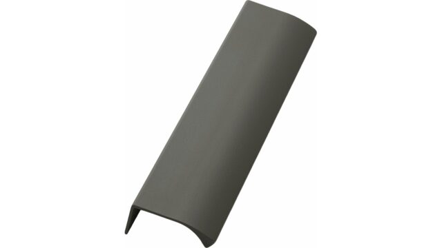 Griffleiste EDGE-Straight Aluminium - Graunbraun m/Struktur - 200 mm lang vor weißem Hintergrund