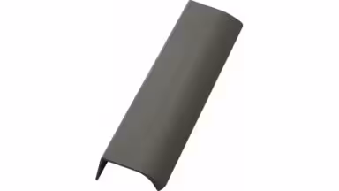 Griffleiste EDGE-Straight Aluminium - Graunbraun m/Struktur - 40 mm lang vor weißem Hintergrund