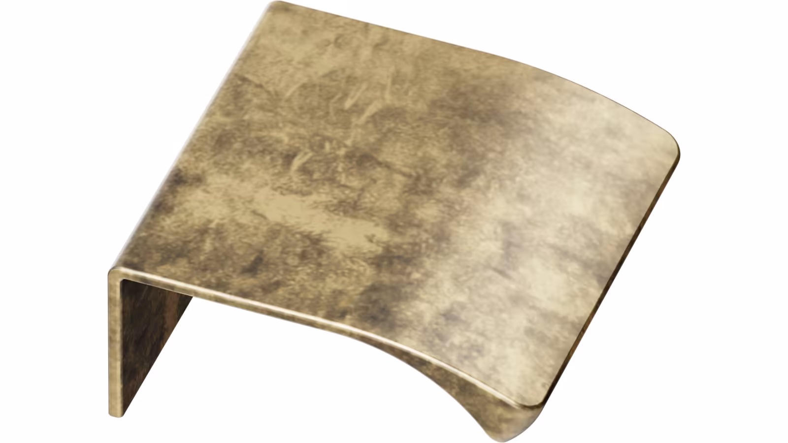 Griffleiste EDGE-Straight Aluminium - Messing antik - 40 mm lang  vor weißem Hintergrund