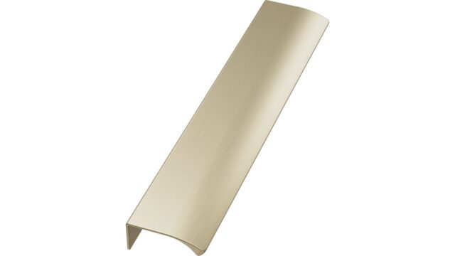 Griffleiste EDGE-Straight Aluminium - Gold gebürstet - 100 mm lang vor weißem Hintergrund