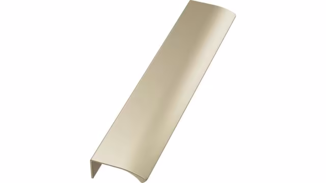 Griffleiste EDGE-Straight Aluminium - Gold gebürstet - 200 mm lang vor weißem Hintergrund
