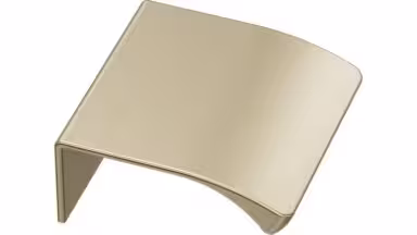 Griffleiste EDGE-Straight Aluminium - Gold gebürstet - 40 mm lang vor weißem Hintergrund