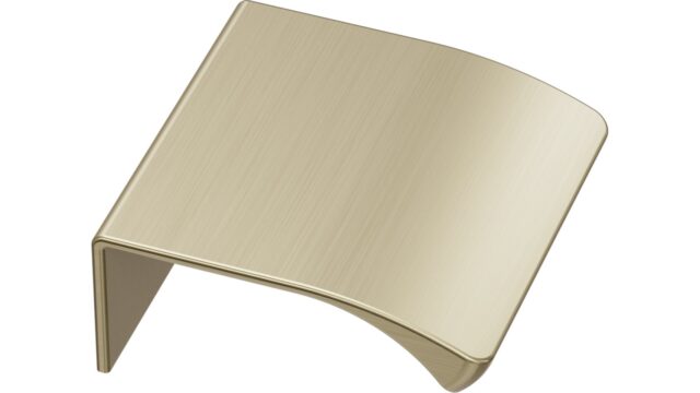 Griffleiste EDGE-Straight Aluminium - Gold gebürstet - 40 mm lang vor weißem Hintergrund
