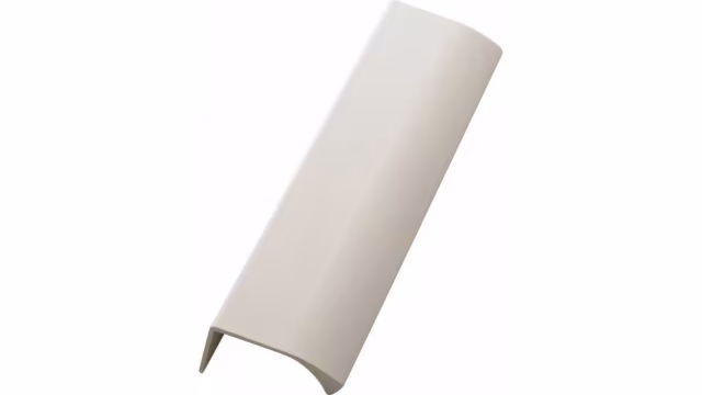 Griffleiste EDGE-Straight Aluminium - Weiß m/Struktur - 200 mm lang vor weißem Hintergrund