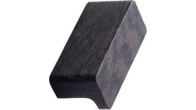 Griffleiste ELAN-Wood Eiche FSC 100% - Dunkelbraun - 50 mm lang vor weißem Hintergrund