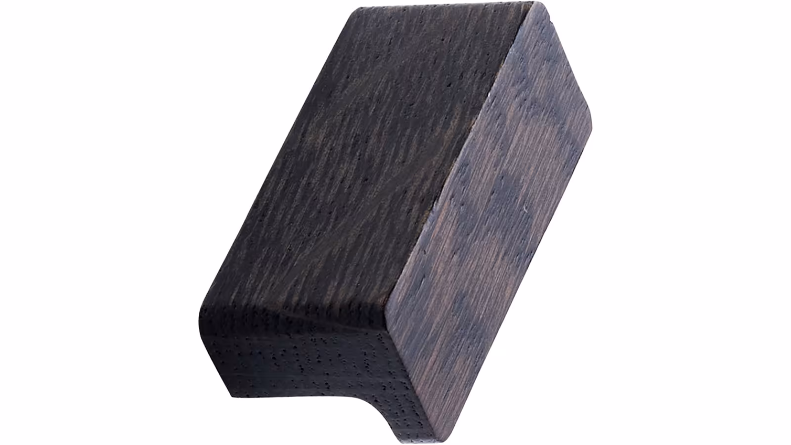 Griffleiste ELAN-Wood Eiche FSC 100% - Dunkelbraun - 50 mm lang  vor weißem Hintergrund