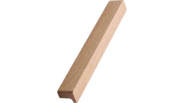Griffleiste ELAN-Wood Eiche FSC 100% - Lackiert - 600 mm lang vor weißem Hintergrund