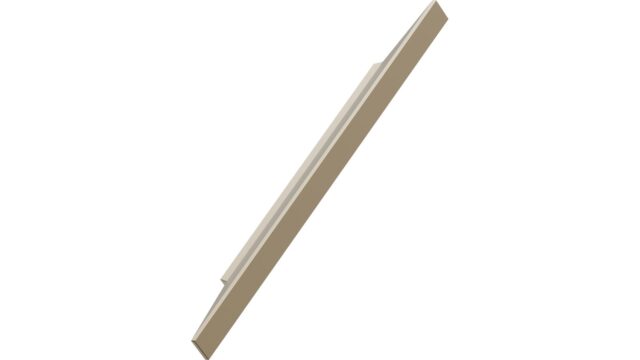 Griffleiste FACET Aluminium - Mattiertes Messing - 284 mm lang vor weißem Hintergrund