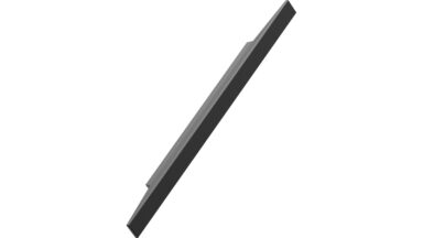 Griffleiste FACET Aluminium - Mattschwarz - 220 mm lang vor weißem Hintergrund
