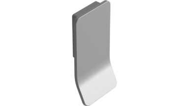 Griffleiste LEAF Zink - Edelstahloptik - 43 mm lang vor weißem Hintergrund