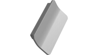 Griffleiste LEAF Zink - Edelstahloptik - 85 mm lang vor weißem Hintergrund