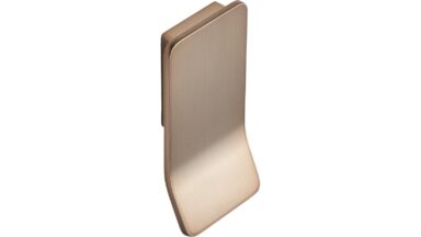 Griffleiste LEAF Zink - Messing gebürstet - 43 mm lang vor weißem Hintergrund