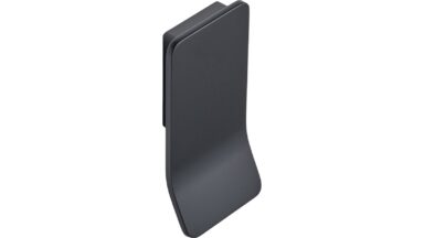 Griffleiste LEAF Zink - Schwarz matt - 43 mm lang vor weißem Hintergrund