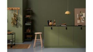 Griffleiste LEAF Zink - Schwarz matt - 43 mm lang  vor weißem Hintergrund