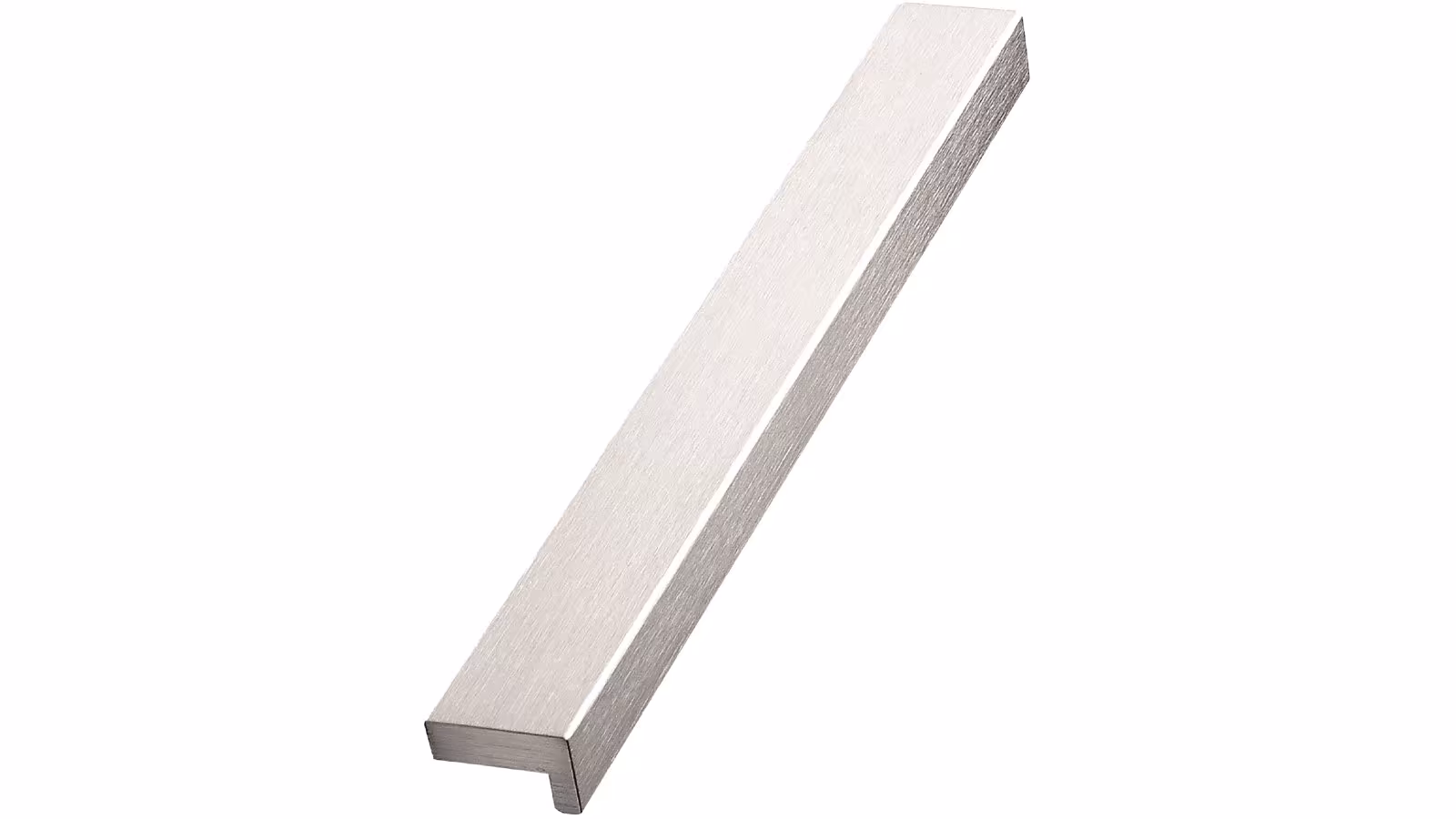 Griffleiste LOOP Aluminium - Edelstahloptik - 425 mm lang  vor weißem Hintergrund