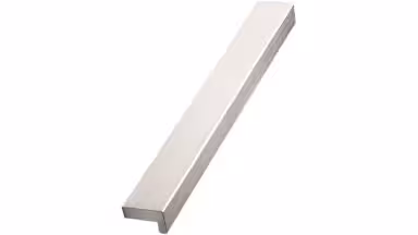 Griffleiste LOOP Aluminium - Edelstahloptik - 75 mm lang vor weißem Hintergrund
