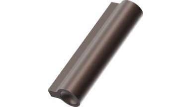 Griffleiste LUCENTE Aluminium - Mattbronze - 100 mm lang vor weißem Hintergrund
