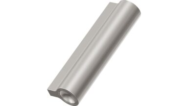 Griffleiste LUCENTE Aluminium - Edelstahloptik matt - 100 mm lang vor weißem Hintergrund