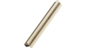 Griffleiste PAPILLON Aluminium-Eiche FSC 100% - Dunkelbraun/ Mattiertes Messing - 200 mm lang vor weißem Hintergrund